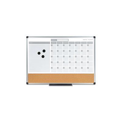 BOARD, 3-in-1, Calendar, Planner, Dry Erase Board, 24" x 18", Aluminum Frame