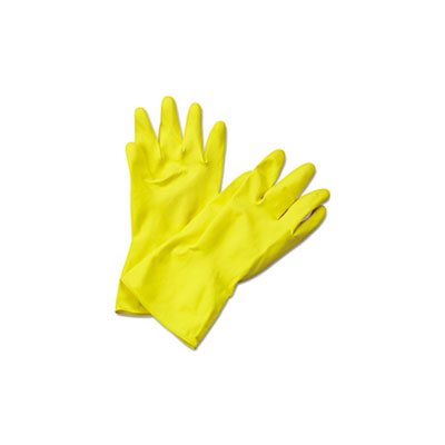 GLOVES, Flock-Lined, Latex, Cleaning, X-Large, Yellow, 12 Pair