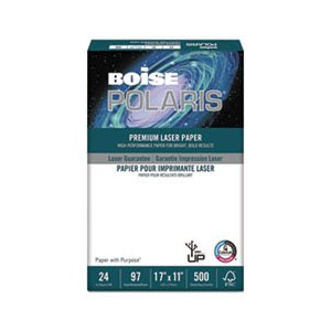 PAPER, LASER, POLARIS, Premium, 96 Bright, 24 lb, 11" x 17", White, 500 Sheets