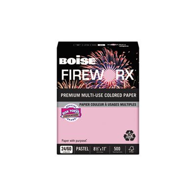 PAPER, COLORED, FIREWORX, 24 lb, 8.5" x 11", Powder Pink, 500 Sheets / Ream