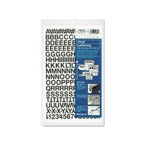 Vinyl Letters & Numbers, Self Adhesive, Press-on,  Black, .5"h, 201 / Pk