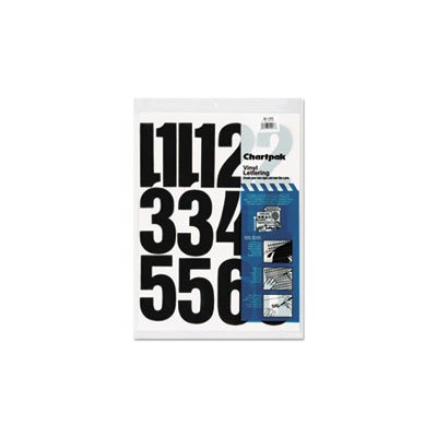 Vinyl Numbers, Self Adhesive, Press-On, Black, 4"h, 23 / Pk