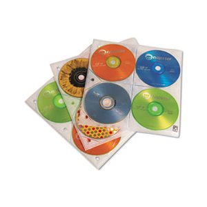 STORAGE SLEEVES, CD, TWO SIDED, FOR RING BINDERS, 25 / PACK