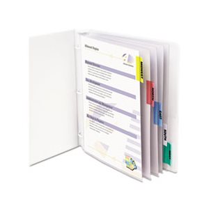 SHEET PROTECTORS, WITH INDEX TABS, ASSORTED COLOR TABS, 2", 11" x 8.5", 5 / ST