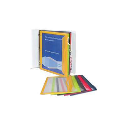 POCKET, BINDER, WITH WRITE-ON INDEX TABS, 9.6875" x 11.1875", ASSORTED, 5 / SET