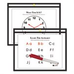 POCKETS, REUSABLE, DRY ERASE,  9" x 12", BLACK