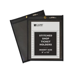 HOLDERS, SHOP TICKET, STITCHED, ONE SIDE CLEAR, 75", 9" x 12", 25 / BOX