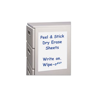 SHEETS, Peel and Stick, Dry Erase, 8.5" x 11", White, 25 Sheets / Box