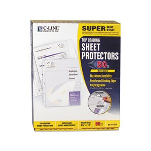 SHEET PROTECTOR, Super Heavyweight, Poly, Non-Glare, 2", 11" x 8.5", 50 / BOX