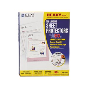 SHEET PROTECTORS, Heavyweight, Polypropylene, Clear, 2", 11" x 8.5", 50 / BOX