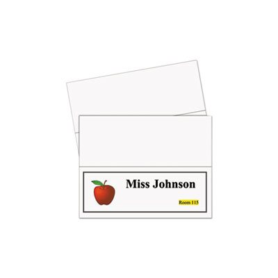 CARDS, NAME TENT, Printer-Ready, 11" x 4.25", White Cardstock, 50 Letter Sheets / Box