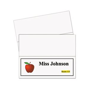 CARDS, NAME TENT, Printer-Ready, 11" x 4.25", White Cardstock, 50 Letter Sheets / Box