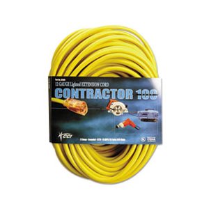 EXTENSION CORD, CCI, VINYL, OUTDOOR, 100', 15 Amp, Yellow