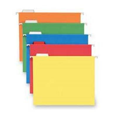 FOLDER, HANGING, LETTER, 1 / 5 TAB, ASSORTED, 25 / BOX