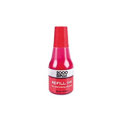 INK, REFILL, Self-Inking STAMP PAD Ink, Red, 0.9 oz. Bottle