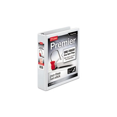 BINDER, PREMIER, Easy-Open, ClearVue, Locking, Slant-D, 1.5" Cap, 11" x 8.5", White