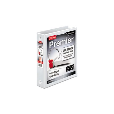 BINDER, PREMIER, EasyOpen, ClearVue, Locking, Round Ring, 1.5" Cap, 11" x 8.5", White