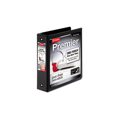 BINDER, PREMIER, Easy Open, ClearVue, Locking, Round Ring, 2" Cap, 11" x 8.5", Black