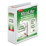 BINDER, XtraLife, ClearVue, Non-Stick, Locking, Slant-D Ring, 3" Cap, 11" x 8.5", White