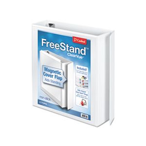 BINDER, FreeStand, Easy Open, Locking, Slant-D Ring, 2" Cap, 11" x 8.5", White