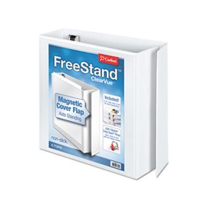 BINDER, FreeStand, Easy Open, Locking, Slant-D Ring, 3" Cap, 11" x 8.5", White