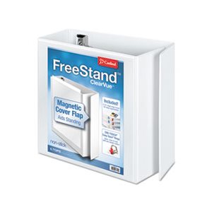 BINDER, FreeStand, Easy Open, Locking, Slant-D Ring, 5" Cap, 11" x 8.5", White