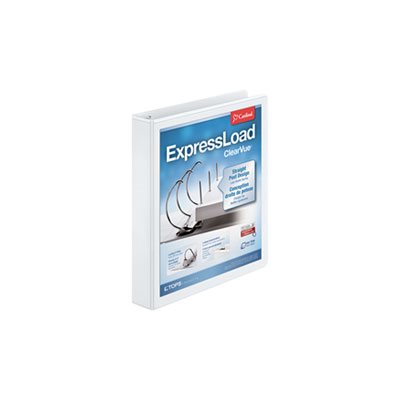 BINDER, ExpressLoad, ClearVue, Locking, SLANT-D Ring, 1.5" Cap, 11" x 8.5", White