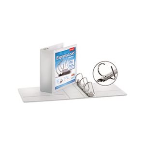 BINDER, ExpressLoad, ClearVue, Locking, SLANT-D Ring, 3" Cap, 11" x 8.5", White