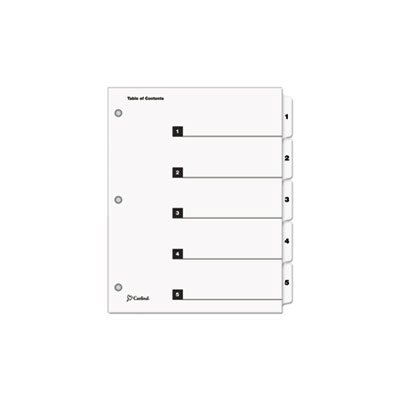 INDEX, SYSTEM, Traditional, OneStep, 5-Tab, 1-5, Letter, White, 5 / Set