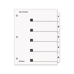 INDEX, SYSTEM, Traditional, OneStep, 5-Tab, 1-5, Letter, White, 5 / Set