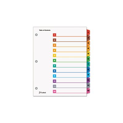 INDEX, SYSTEM, Traditional, OneStep, 12-Tab, 1-12, Letter, Multicolor, 12 / Set