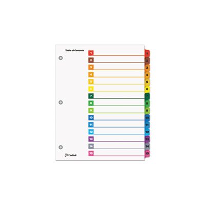 INDEX, SYSTEM, Traditional, OneStep, 15-Tab, 1-15, Letter, Multicolor, 15 / Set