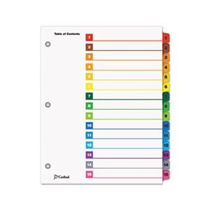 INDEX, SYSTEM, Traditional, OneStep, 15-Tab, 1-15, Letter, Multicolor, 15 / Set