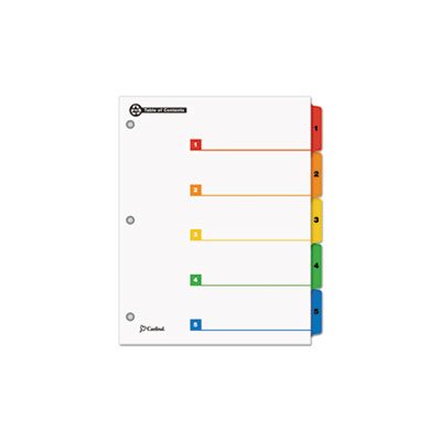 INDEX, SYSTEM, OneStep, 100% Recycled, 5-Tab, 11" x 8.5", Multicolor, 1 Set