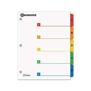 INDEX, SYSTEM, OneStep, 100% Recycled, 5-Tab, 11" x 8.5", Multicolor, 1 Set