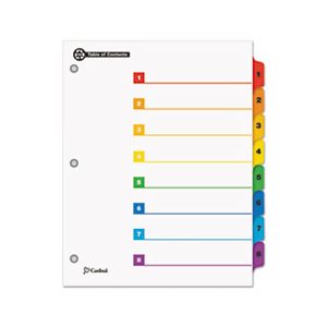 INDEX, SYSTEM, OneStep, 100% Recycled, 8-Tab, 11" x 8.5",  MULTICOLOR, 1 Set