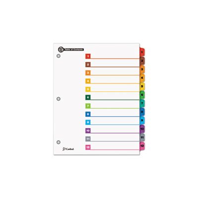 INDEX, SYSTEM, OneStep, 100% Recycled, 12-Tab, 11" x 8.5", MULTICOLOR, 1 Set