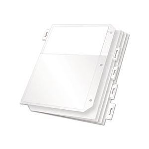 POCKETS, BINDER, Poly, Ring, 11" x 8.5", Clear, 5 / Pack