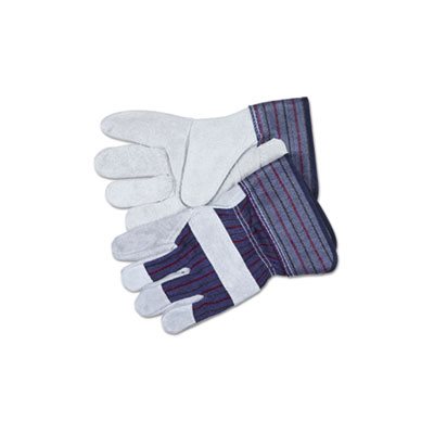 GLOVES, Split Leather Palm, Medium, Gray, Pair