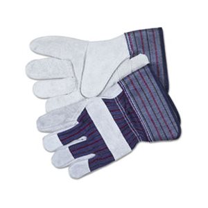 GLOVES, Split Leather Palm, Medium, Gray, Pair