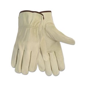 GLOVES, Economy, Leather, Driver, Large, Beige, Pair