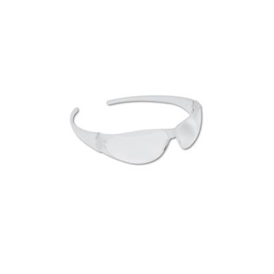 GLASSES, SAFETY, Checkmate, Wraparound, Clear Polycarb Frame, Uncoated CLEAR Lens, 12 / Box