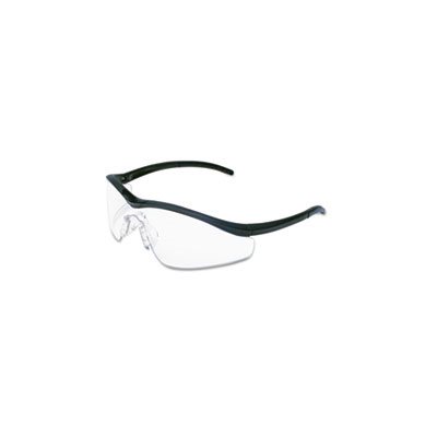 GLASSES, SAFETY, Triwear, Onyx Frame, Clear AntiFog Lens, Black Cord