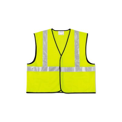 VEST, SAFETY, Class 2, POLYESTER, Fluorescent Lime w /  Silver Stripe, 2X-Large