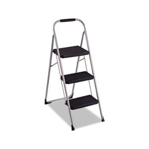 STOOL, FOLDING, STEP, 3-Step, Big Step, 200lb, 17.75"w x 28"d x 45.625"h, Platinum