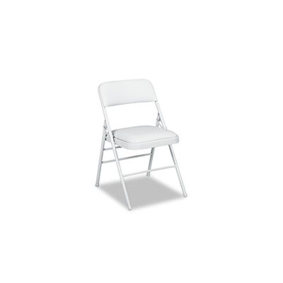 CHAIRS, FOLDING, Deluxe, Vinyl, Padded Seat & Back, Light Gray, 4 / Carton