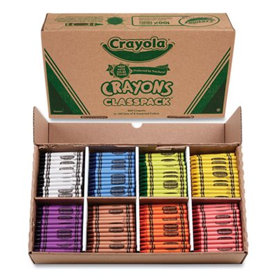 Classpack Regular Crayons, 8 Colors, 800 / BX