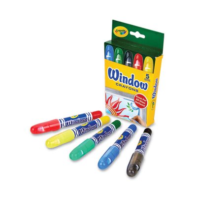 CRAYONS, WASHABLE WINDOW ASSORTED COLORS 5 / ST