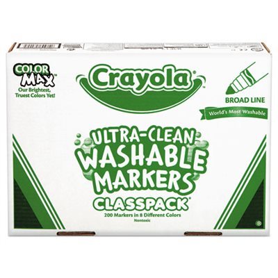 MARKERS, Washable, Classpack, Broad Point, Assorted, 200 / Box