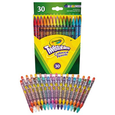 PENCILS, COLORED, TWISTABLES, ASSORTED, 30 / SET
